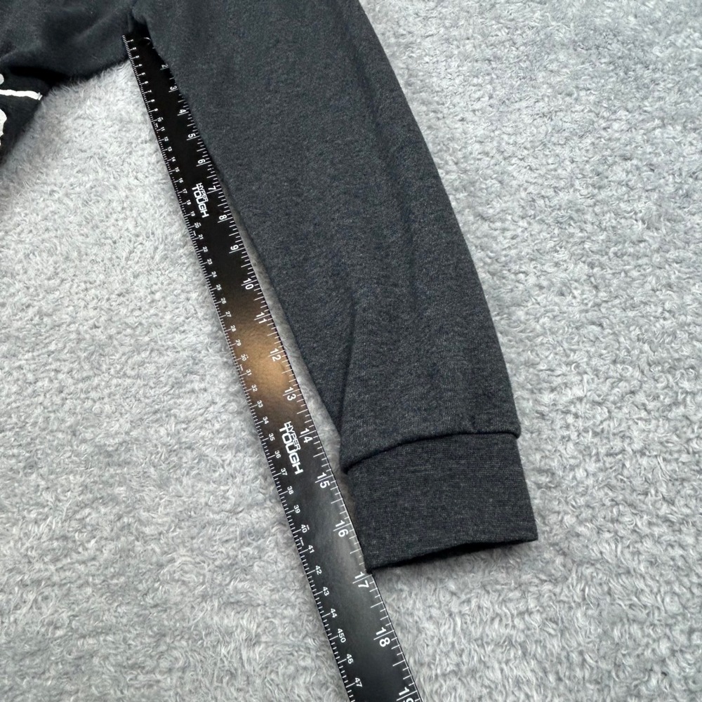 Stussy World Tour Graphic Sweatshirt Charcoal Gray Women Small Boat Neck Fleece - Picture 6 of 9